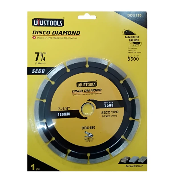 DDU180	DISCO DIAMOND UYUSTOOLS 7 1/4 PULGADAS SECO