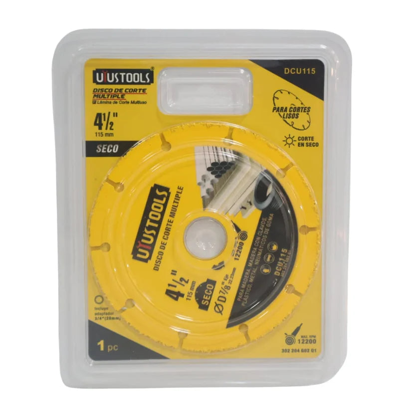 DCU115	DISCO DE CORTE MULTIPLES SECO 4 1/2" (115MM) D.EJE 7/8"  UYU