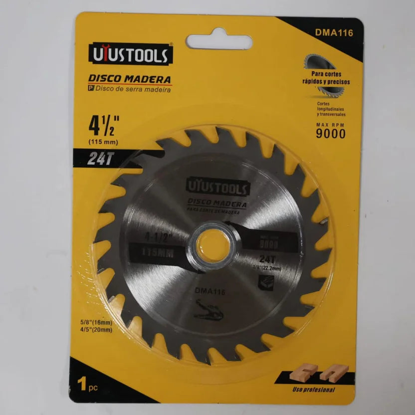 DMA116	DISCO MADERA 4 1/2 X 24T  IMPACTO UYUSTOOLS